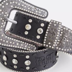 Rock Revival Glitz Leather Belt Color Black Size Medium NWOT